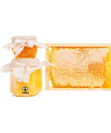 2 x 300g Honeycomb Of Wildflower In Wood Frame - Pure Raw Natural Honey Comb - Unpasteurised - Buy Online on GoSupps.com