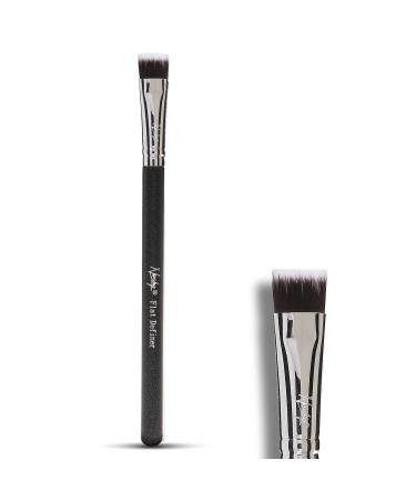 Nanshy Flat Defined Brush-Flat Eyeliner Brush-Flat eyeshadow brush-square thin top-eyebrow tinting-eyebrow concealer black wooden handle onyx black