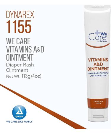 Dynarex Vitamins A & D Ointment for Diaper Rash - 6 Tubes x 4 oz. - Skin Protectant with Vitamin A & D - Buy Online on GoSupps.com