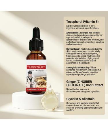 Herbal Care Serum | Ginger Root Extract & Vitamin E Antioxidant Body Serum 30ml Gentle Moisturizing for Soft Skin Daily Moisturizing to Repair Dullness & Delay Fine Lines (1 Pcs) - Buy Online on GoSupps.com