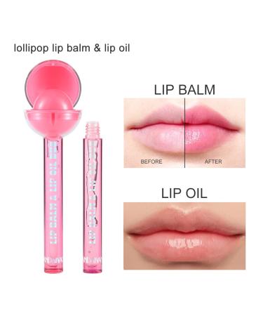AKARY Lip Gloss and Lip Balm Combo - Lollipop Chamele Lipgloss & Chapstick - Novelty Moisturizing Lip Oil Duo - Orange Lip Glaze Luster for Women and Girls - Buy Online on GoSupps.com