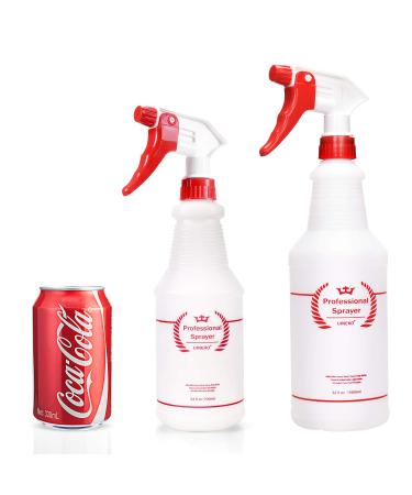 2 Pack 32 Oz Heavy Duty Plastic Spray Bottles - Red | All-Purpose Sprayer for Cleaning, Planting, Pet Care | Leak Proof, Adjustable Nozzle - Buy Online on GoSupps.com