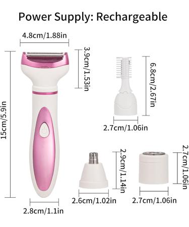 Yolispa 4-in-1 Electric Shaver for Women | Cordless Wet & Dry Hair Remover for Legs & Face - White - Buy Online on GoSupps.com