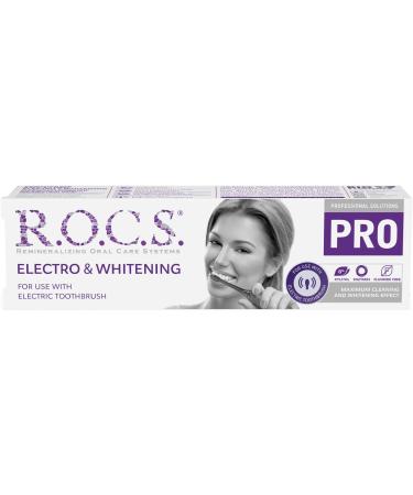 R.O.C.S. Vegan Toothpaste - Electro & Whitening 74g | Fluoride-Free Safe Formula for Electric Toothbrush | Mild Mint Taste Lightening Effect - Buy Online on GoSupps.com