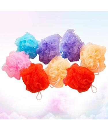 Lurrose 8pcs Mesh Pouf Shower Balls | Bath Sponge Loofah Set for Home Bathing - Buy Online on GoSupps.com