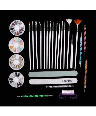 Nail Art Brushes Set Nail Art Painting Brush Dotting Pen Nail File Rhinestones Dust Brush Manicure Tool Set Nail Art with Nail Liner Brush Nail Dotting Pens - Buy Online on GoSupps.com