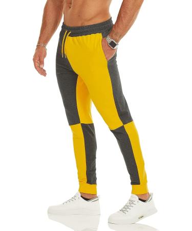 Ouber Men's Stylish Athletic Sweatpants - Yellow X-Large - Buy Online on GoSupps.com