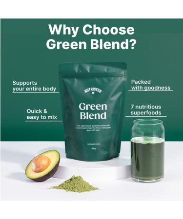 Nutriseed Green Blend: Powerful Superfoods & Adaptogens | Vegan, Gluten-Free, All Natural - 30 Servings - Buy Online on GoSupps.com