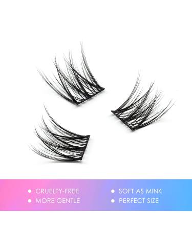 LANKIZ DIY Eyelash Extension Individual Lash Extensions - 80 Cluster Soft Lightweight 10-20mm Mix - Wide Band Hybrid Cluster Lashes - Home Use Reusable - Buy Online on GoSupps.com