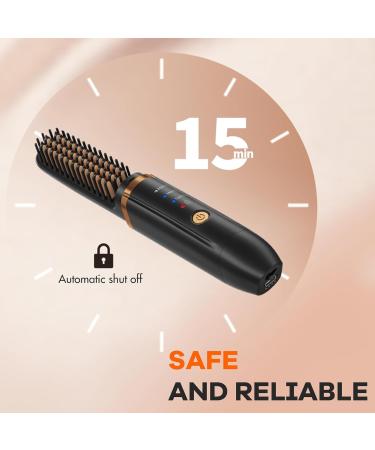 Cordless Hair Straightener Brush - Portable Hot Comb for All Hair Types Negative Ions Travel-Friendly Professional Styling Tool Auto Power Off - Perfect for Women - Buy Online on GoSupps.com