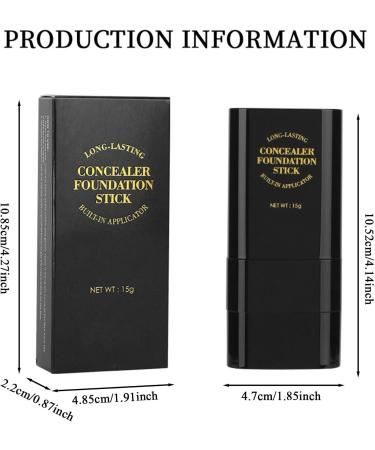 Full Coverage Foundation Stick Foundation Stick - 15g Face Makeup Foundation Concealer Moisturizing Cream for Women and Men Double-Ended - Buy Online on GoSupps.com