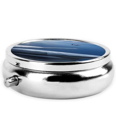 Aircraft Fighter Jets Round Pill Box | 3 Compartment Portable Travel Medicine Organizer | Mini Decorative Pocket Purse - Buy Online on GoSupps.com
