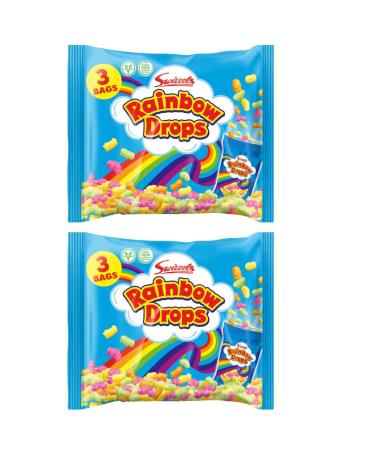 2 Pack x (3 x 96g) - Rainbow Drops Bags - Twisty And Tasty Treat Gift - A Mouthwatering Delicious Treats Sharing And Parties - Sweeten Your Season - Hundreds Of Tasty Little Sweets