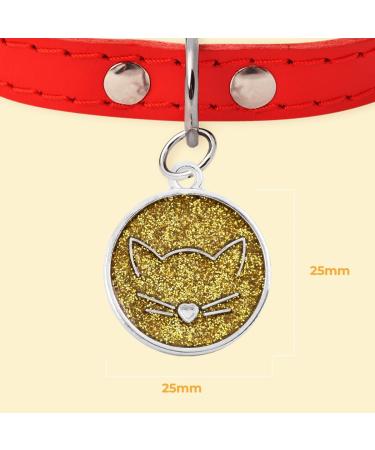 Personalized Ibera Gifts - Engraved Cat Collar for Medium to Large Cats | Glitter Gold Design - Buy Online on GoSupps.com