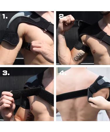 Shoulder Brace - Adjustable Neoprene Rotator Cuff Support & Compression Sleeve for Fitness & Torn AC Joint - Breathable Shoulder Protector - Buy Online on GoSupps.com