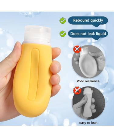 Travel Bottles Set - Diboniur 4-Piece Silicone Travel Containers (89ml) for Shampoo Cream Liquids & Lotion - Perfect for International Travel - Yellow - Buy Online on GoSupps.com