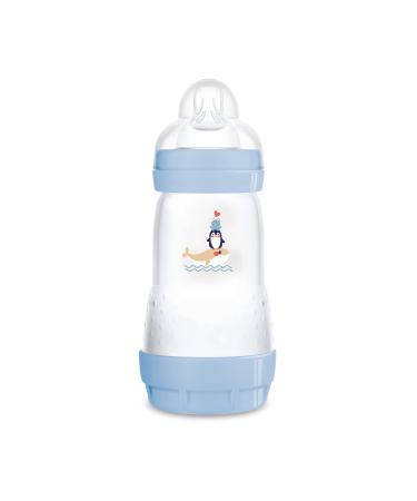 Mam Easy Start Anti-Colic Baby bottle (260 ml) milk bottle with an innovative floor valve against colic baby drinking bottle with suction cup size 1 from birth whale