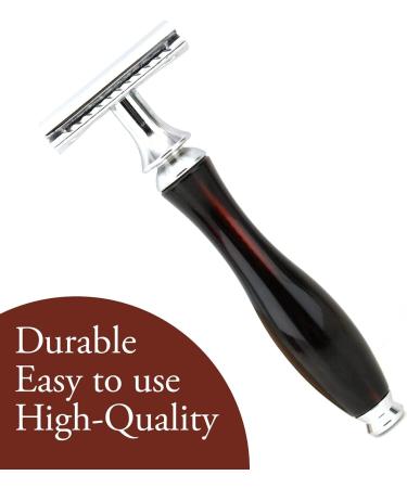 JAG Shaving Razor Set | Double Edge Razor with Leather Case | Perfect for Brush & Travel - International Shipping Available - Buy Online on GoSupps.com