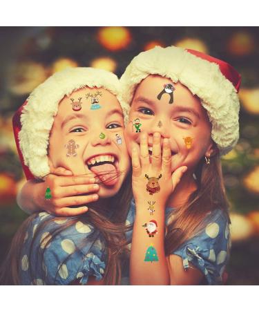 TUPARKA 230 Pcs Christmas Temporary Tattoos - Assorted Styles for Boys and Girls | 30 Sheets Cartoon Sticker Tattoo Set | Christmas Party Supplies - Multicolor - Buy Online on GoSupps.com