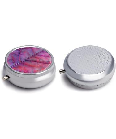 Portable 3 Compartment Pill Box with Veins on Leaves Design - Travel Medicine Organizer for Purse & Pocket - Buy Online on GoSupps.com