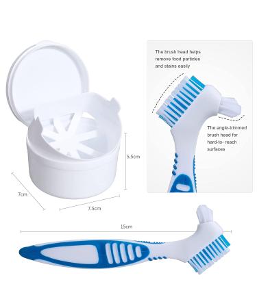 Denture Bath Box with Basket - Complete Clean Care Case for False Teeth, Braces, Night Guards & Retainers - Travel-Friendly Soaking Container with Free Brush (White) - Buy Online on GoSupps.com