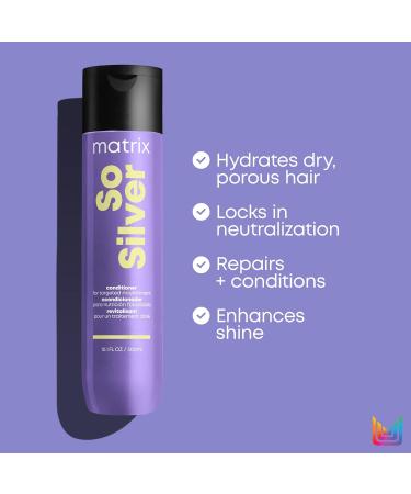 So Silver Purple Shampoo & Conditioner Set - 33.8 Fl Oz | Neutralizes Yellow Tones, Nourishes Hair | Blonde, Grey, Platinum, Bleached Hair | Color Treated | Packaging May Vary - Buy Online on GoSupps.com