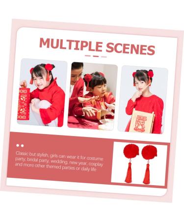minkissy 3 Pairs Tassel Hair Ball Hair Clip Year of Rabbit Hair Clips Spring Festival Headpiece Tassel Hair Clip Infant Hair Clips Chinese Style Barrettes Baby Metal Artificial Hairpin - Buy Online on GoSupps.com