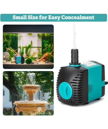 High-Power Aquarium Pump 600L/h - 6W Water Pump for Pond Fountain & Garden with 2 Nozzles & 1.5m Pipe - Buy Online on GoSupps.com