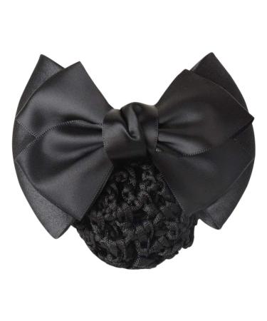 Fliyeong Women Pro Bow Barrette Hair Clip Cover Bowknot Bun Snood Hairnet Hair Accessory Practical and Popular