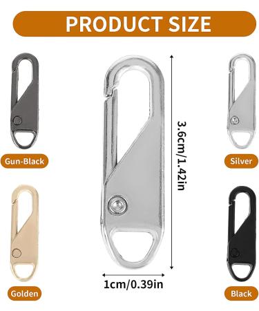 Ouligay 12-Piece Universal Zipper Repair Set - Metal Zipper & Pendant for Jackets Clothes Shoes Cases & Backpacks - Buy Online on GoSupps.com