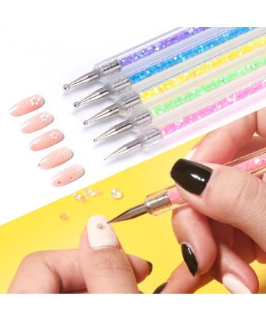 FRCOLOR 3d Nail Gel Sets Nail Pen polly gel nail gel 3d gel Wear- resistant nail painting kits Portable Nail Household Nail Household Dotting abs suite 2- Way Dotting Pens - Buy Online on GoSupps.com