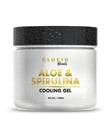 Elucid Blends Aloe and Spirulina Cooling Gel Calms Cools and Soothes Irratated Skin Post Shave Wax or Laser Nourishes Skin Fresh Scent (4oz)