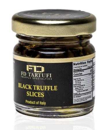 FD TARTUFI Black Truffle Slices 30g (1.05oz) - (Tuber Aestivum) Gourmet Food | Condiments | non gmo | Made in Italy | Mushrooms | Truffles | Kosher | Olive Oil