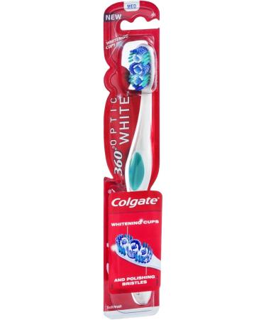 Colgate 360 Optic White Toothbrush (Medium Pack of 6) - Brighten Your Smile! International Shipping Available - Buy Online on GoSupps.com