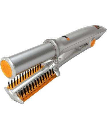 2 in 1 Rotating Curling Iron & Straightener - Fast Heat Professional Hot Brush Styler for All Hair Types - Buy Online on GoSupps.com