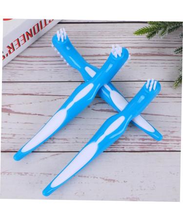Mobestech Double-Sided Toothbrush Cleaning Tool for False Teeth 9 Piece Retainer Set | Effective Denture Care in Blue - Buy Online on GoSupps.com