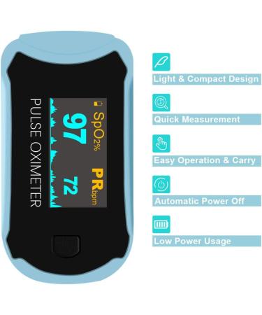 Easy Home Fingertip Pulse Oximeter - SpO2 Blood Oxygen Saturation & Heart Rate Monitor - Buy Online on GoSupps.com