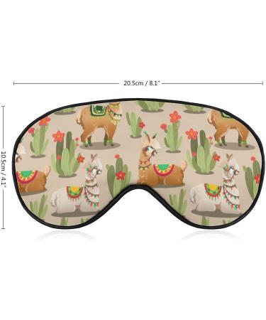 Llama Desert Cactus Sleep Mask - Adjustable Strap Eye Cover for Sleeping and Travel - Blocks Light for Night Naps - Men and Women - Buy Online on GoSupps.com