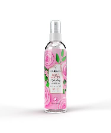 Anti-Aging Rose Water Hydrating Facial Mist 8 oz. | Infused with Rose Water and Witch Hazel | Vegan Paraben-Free Fragrance-Free 99% Naturally Derived
