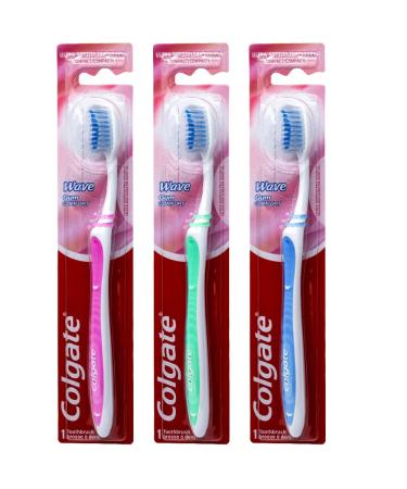 Colgate Wave Gum Comfort Toothbrush Ultra Soft Compact Head (Colors Vary) - Pack of 3