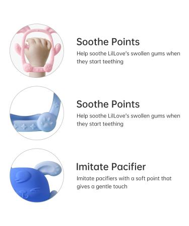Xiaoxin Baby Bite Toys - Silicone Bite Gloves & Pacifiers for Toddlers 3+ Months | Safe Removable Pink Teething Ring - Buy Online on GoSupps.com