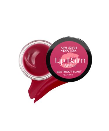 Nourish Mantra - Beetroot Blast Lip Balm with SPF | Made with Olive oil Shea Butter Vitamin E and Avocado Oil | For Dry Chapped & Dark Lips | Best for Both Women and Men | 12g (Pack of 1 Beetroot)
