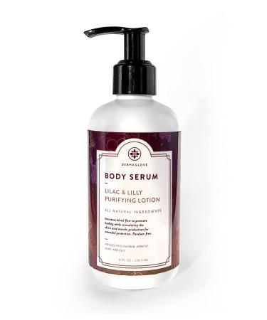 BODY SERUM - LILAC and LILY - Ultra Healing Dry Skin Moisturizer All Natural Ingredients Repair and Give Your Skin a Radiant and Youthful Glow Paraben-free Naturally Scented 8 fl oz Lilac & Lily