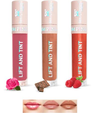 Beauty Forever Lift and Tint Plumping Lip Gloss with Fruity Flavours and Vitamin E Lip Plumper Lip Gloss 6ml (02 Strawberry Intense Red) - Buy Online on GoSupps.com