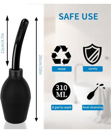 Xocome 310ml Duche Enema Kit - Reusable Silicone Constipation Relief for Men & Women - Black - International Shipping Available - Buy Online on GoSupps.com