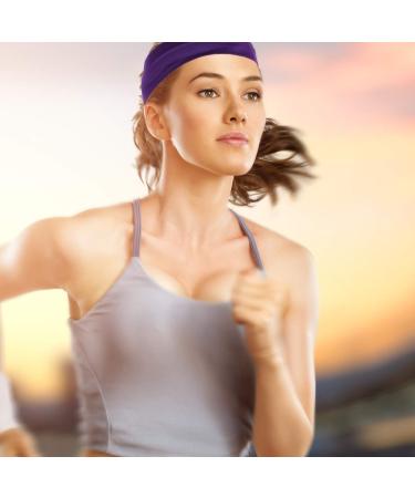 Teemico 10 Pack 3 Cotton Headbands - Stretch Elastic Yoga Sweatbands for Teens & Women - Soft, Stretchy & Fashionable (Purple) - Buy Online on GoSupps.com