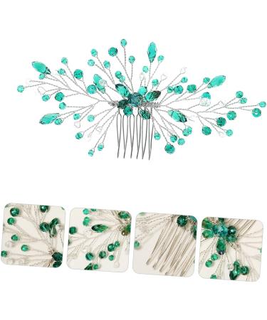 Angoily Bridal Rhinestone Comb Decorative Hair Clips for Women Womens Hair Accessories Women Hair Side Comb Wedding Hair Clips Baroque Side Rhinestones Green Crystal Bride Dress - Buy Online on GoSupps.com
