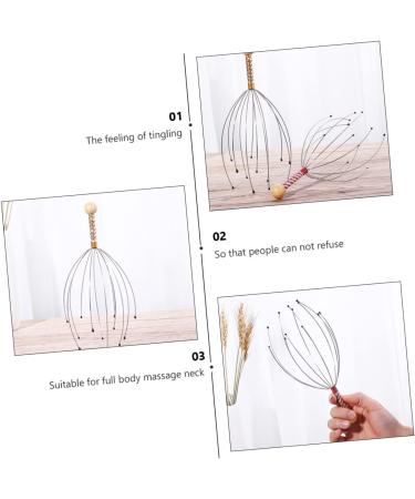 Buy Hapinary Handrubber 6-St Massager - Scalp Care Hair Washer Brush - Multi-Functional Tool for Relaxation - Durable Steel & Wood Design - Buy Online on GoSupps.com