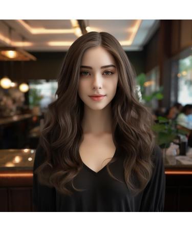 BERRYLION Light Brown Wigs for Women|Synthetic Long Brunette Wigs for Black Women|Curly Wig Brown Wig for Daily Use