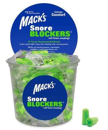 Mack's Snore Blockers Soft Foam Earplugs  100 Pair Tub   Individually Wrapped   32 dB High NRR   Comfortable Ear Plugs for Sleeping  Snoring  Loud Noise and Travel - Buy Online on GoSupps.com